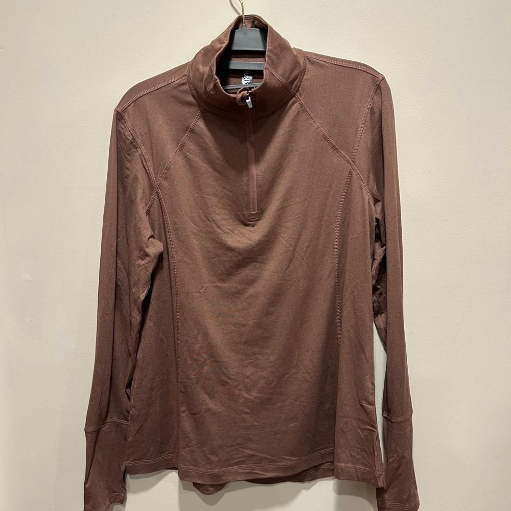 Luka lux women’s Brown Long Sleeve Tee with Classic Knit Style